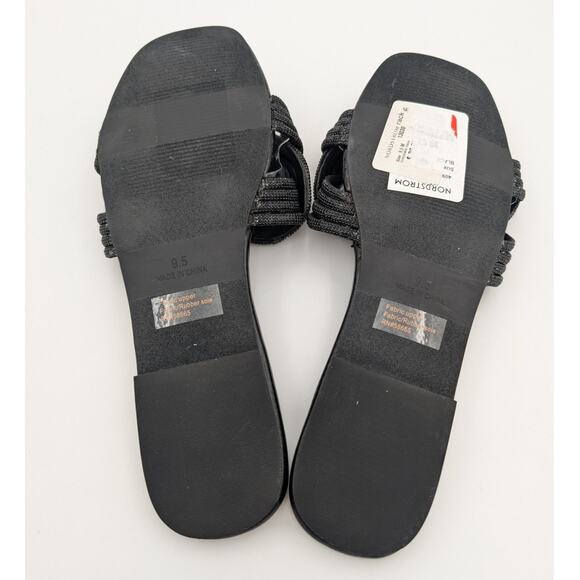 Abound Imani Flat Sandals Rhinestone Slip-On Women's Black Size US9.5 EU40 - Picture 9 of 11